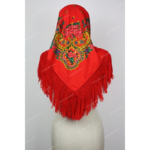 LENÇO DE VIANA COM FRANJA DE LÃ INDUSTRIAL