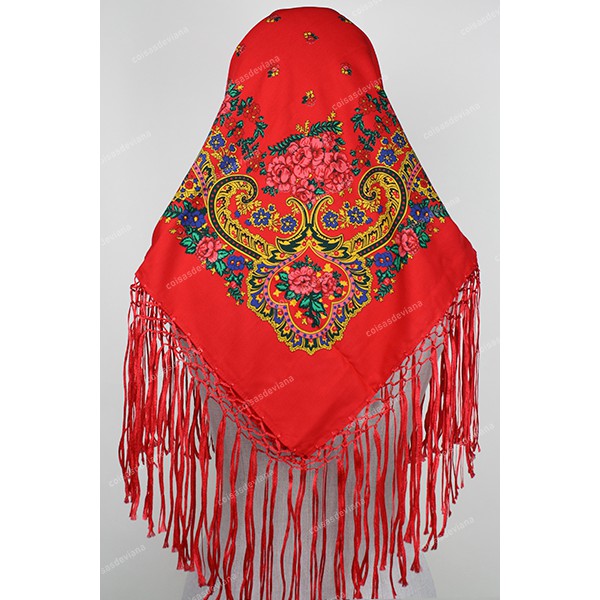 LENÇO DE VIANA COM FRANJA DE SEDA MANUAL