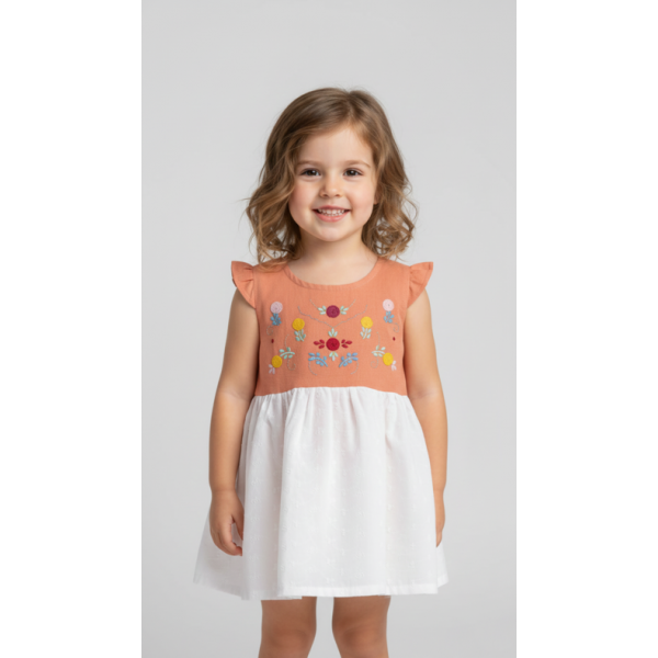 VESTIDO CRIANÇA BORDADO VIANA E BORDADO INGLES