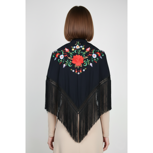 XAILE COM FRANJA BORDADO INDUSTRIAL